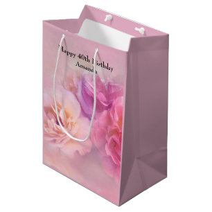 Bolsa De Regalo Mediana Bonito Carnations Elegante foto Cumpleaños