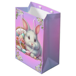 Bolsa De Regalo Mediana Bonito Pastel de conejo de Pascua