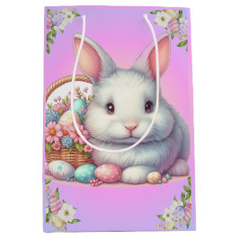 Bolsa De Regalo Mediana Bonito Pastel de conejo de Pascua