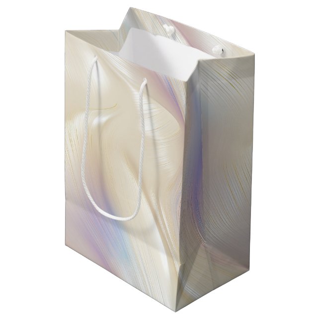 Bolsa De Regalo Mediana Bonito Pearl Aqua Purple Swirl (Angulo Anverso)