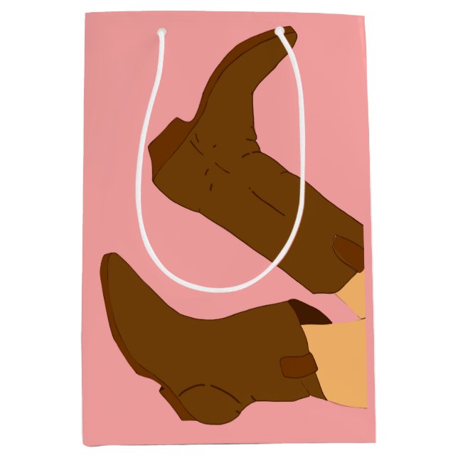 Bolsa De Regalo Mediana Boots de Cowboy Brown (Anverso)