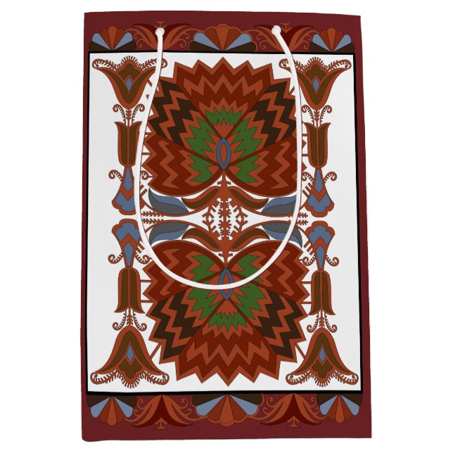 Bolsa De Regalo Mediana bordado de arte folclórico antiguo estonio (Anverso)