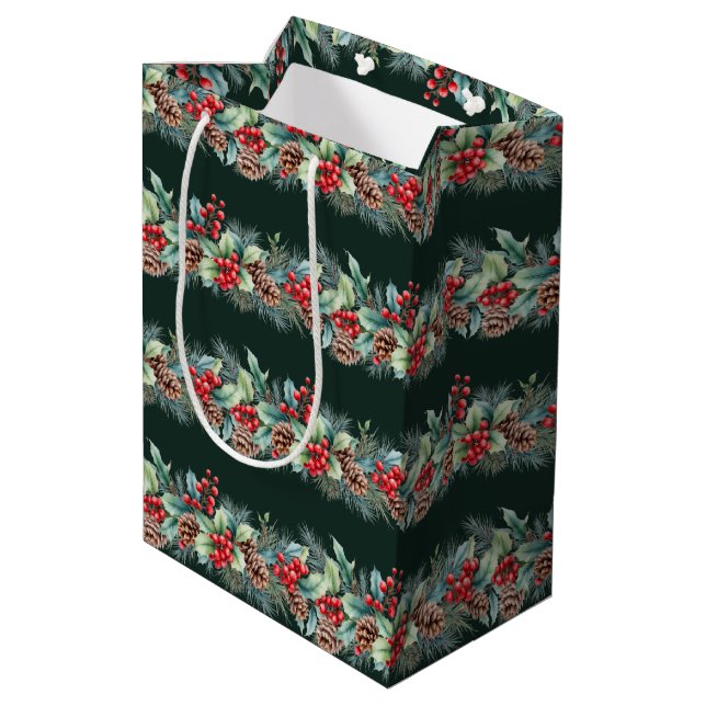 Bolsa De Regalo Mediana Borde Rústico de Acuarela (Angulo reverso)