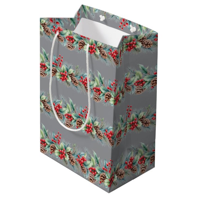 Bolsa De Regalo Mediana Borde Rústico de Acuarela (Angulo reverso)