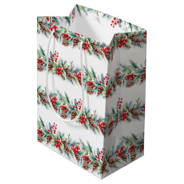 Bolsa De Regalo Mediana Borde Rústico de Acuarela (Angulo reverso)