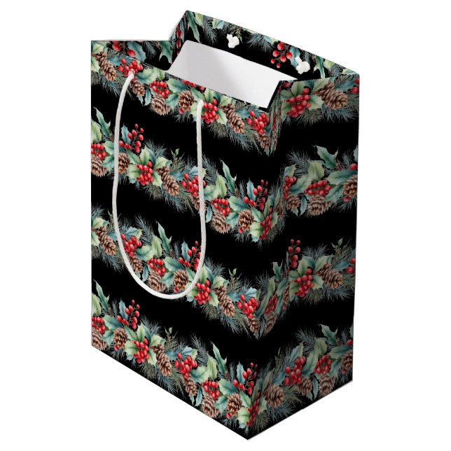 Bolsa De Regalo Mediana Borde Rústico de Acuarela (Angulo reverso)