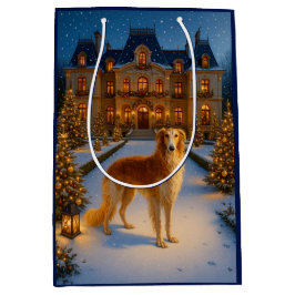 Bolsa De Regalo Mediana Borzoi Holiday Card