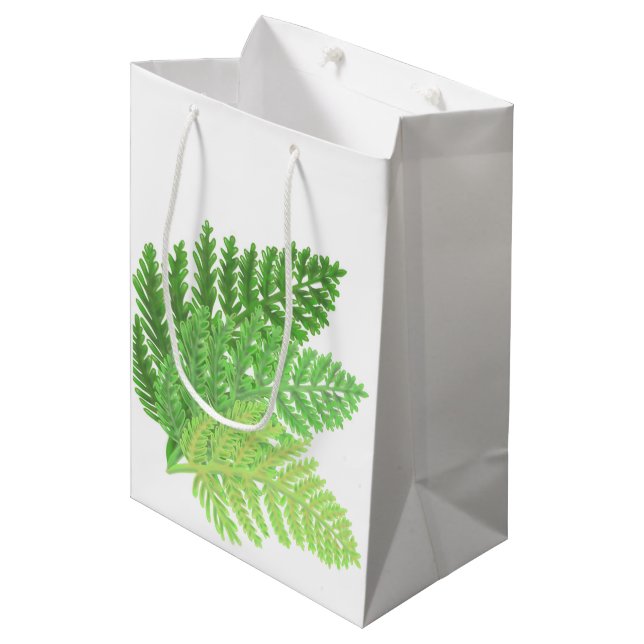 Bolsa De Regalo Mediana Bosque de bosques de bosques de helechos verdes (Angulo Anverso)