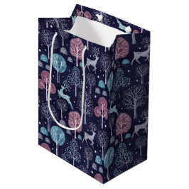 Bolsa De Regalo Mediana Bosque Nocturno Moderno Ciervo