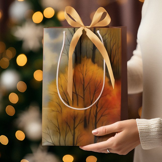 Bolsa De Regalo Mediana Bosque Rústico Otoño - Acuarela Caída (Subido por el creador)