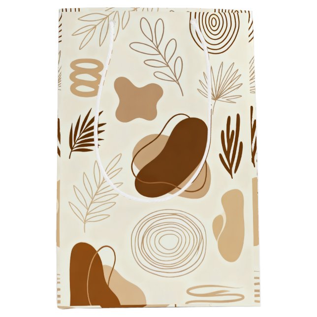 Bolsa De Regalo Mediana Botanical Line Art Paper Bag (Anverso)