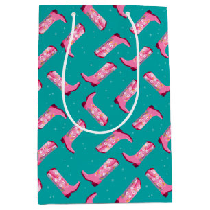 Bolsa De Regalo Mediana Botas de vaquero y flores