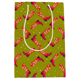 Bolsa De Regalo Mediana Botas de vaquero y flores