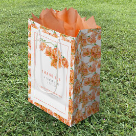 Bolsa De Regalo Mediana Bougainvillea naranja acuarela favorita la boda