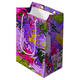 Bolsa De Regalo Mediana Bouquet de colores Floral Abstract Art Design