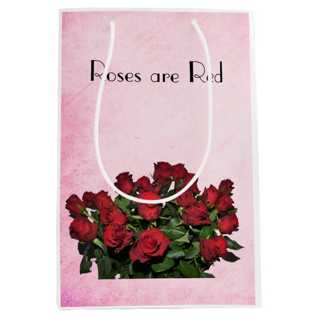 Bolsa De Regalo Mediana Bouquet de rosas rojas (Anverso)