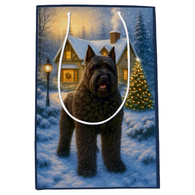 Bolsa De Regalo Mediana Bouvier des Flandres Holiday  (Anverso)