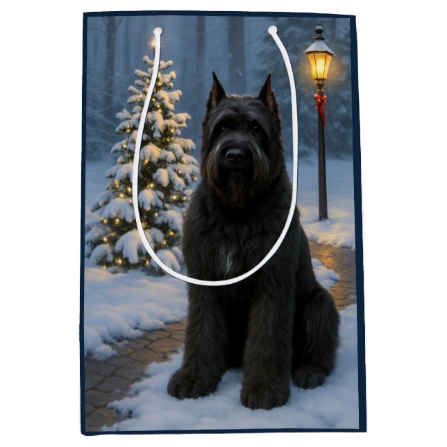 Bolsa De Regalo Mediana Bouvier des Flandres Holiday  (Anverso)