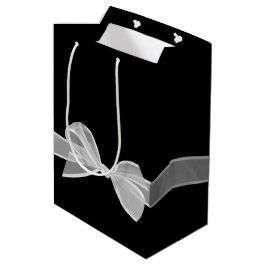 Bolsa De Regalo Mediana Bow al 50° aniversario sobre negro