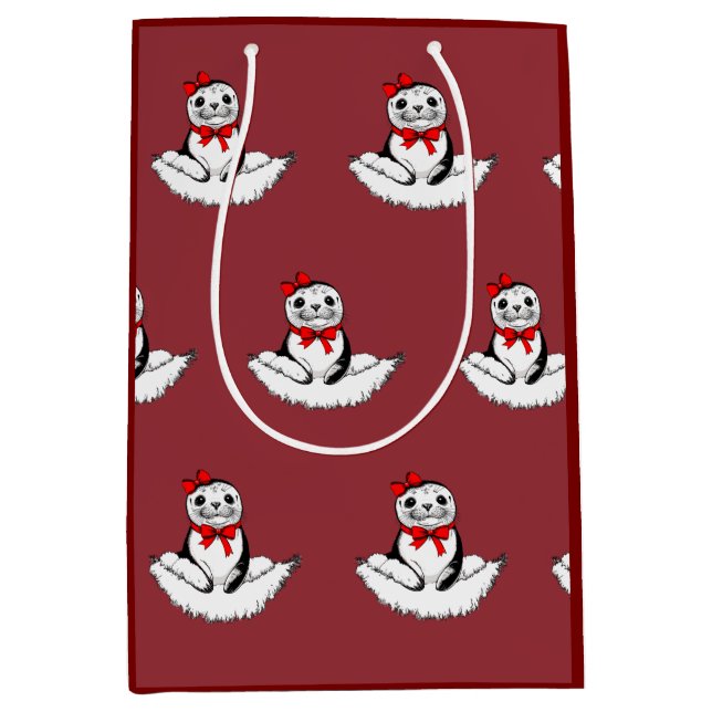 Bolsa De Regalo Mediana Bow-tiful Seal – Christmas Edition (Anverso)