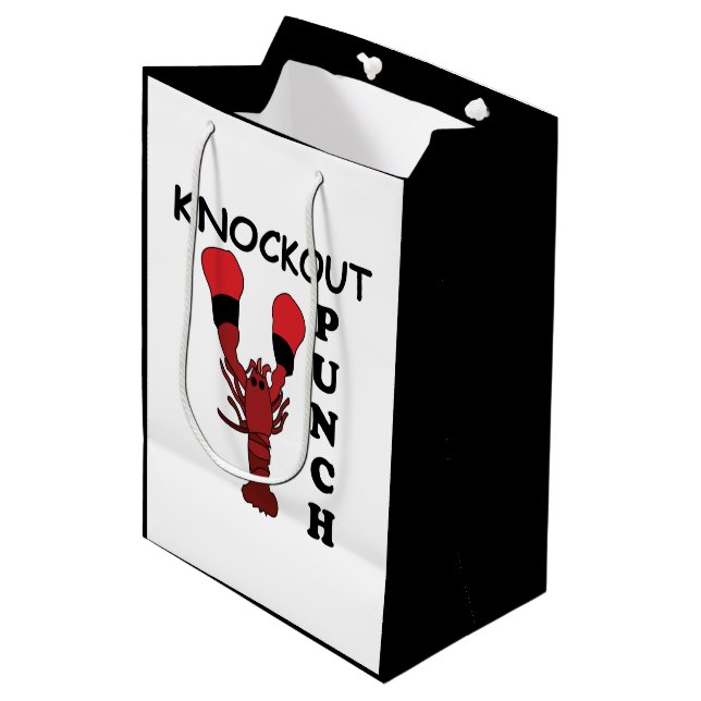 Bolsa De Regalo Mediana Boxeo de langosta Knockout Punch (Angulo Anverso)