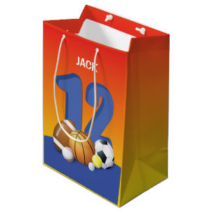 Bolsa De Regalo Mediana Boy 12th Birthday Sports Balls