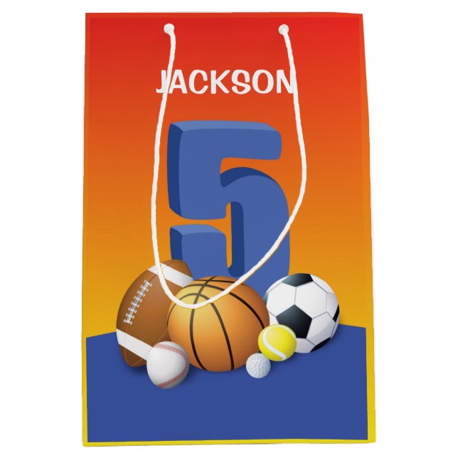 Bolsa De Regalo Mediana Boy 5.º Balls Deportiva (Anverso)