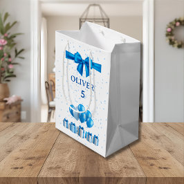 Bolsa De Regalo Mediana Boys Birthday Gift Bag - Present & Confetti Theme