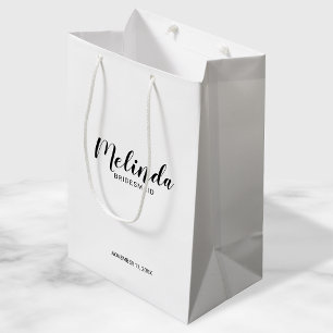 Bolsa De Regalo Mediana Bridesmaids personalizadas de escritura moderna