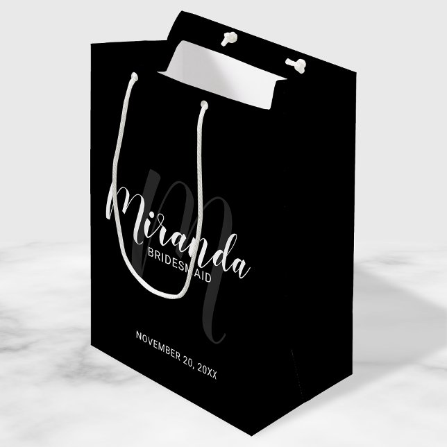 Bolsa De Regalo Mediana Bridesmaids personalizadas de escritura moderna Bl (Subido por el creador)