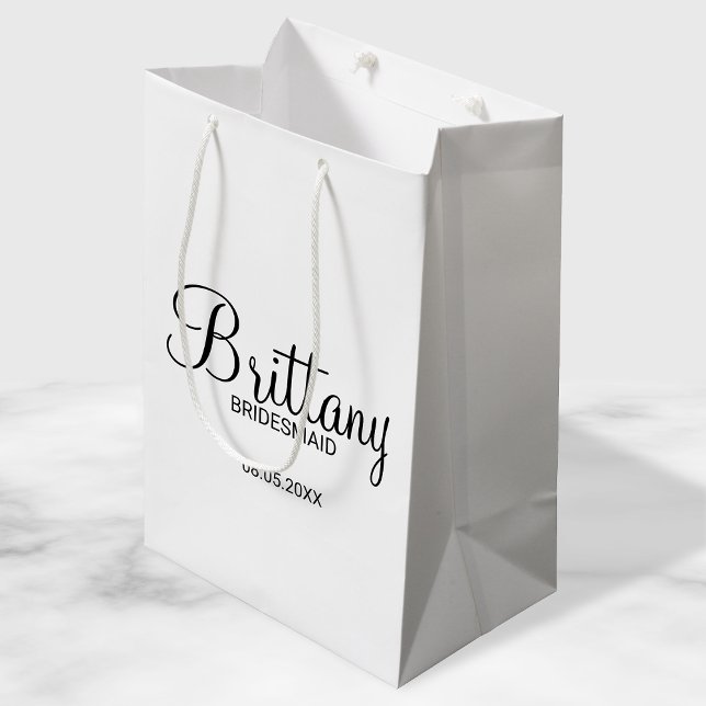 Bolsa De Regalo Mediana Bridesmaids personalizadas modernas en blanco y ne (Subido por el creador)