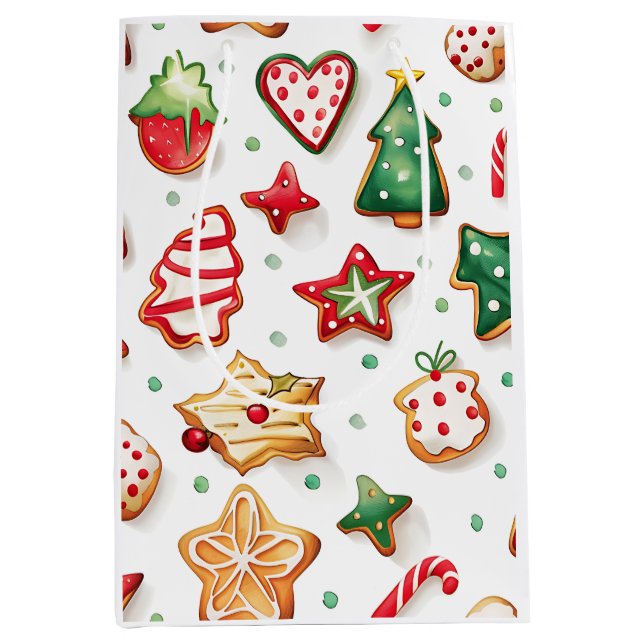 Bolsa De Regalo Mediana Bright and Joyful Holiday Cookies (Anverso)
