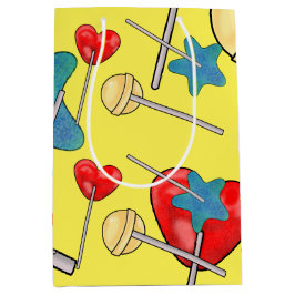 Bolsa De Regalo Mediana Brillante Lollipop Corazón dulce Estrella Amor