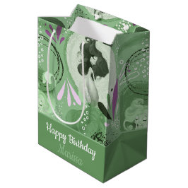 Bolsa De Regalo Mediana Brillantes Sirenas Green Resumen