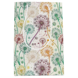 Bolsa De Regalo Mediana Brisa de Dandelion con arco iris - Floral capricho