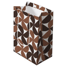 Bolsa De Regalo Mediana Brown Mid Century Modern Pattern