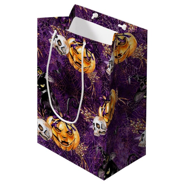Bolsa De Regalo Mediana Bruja de Halloween (Angulo Anverso)