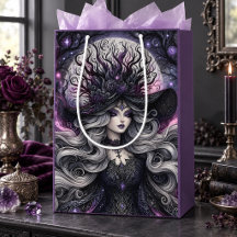 Bruja Gótica Celestial Luna Púrpura Fantasía