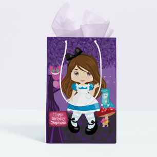 Bolsa De Regalo Mediana Brunette Alice en Wonderland personalizada
