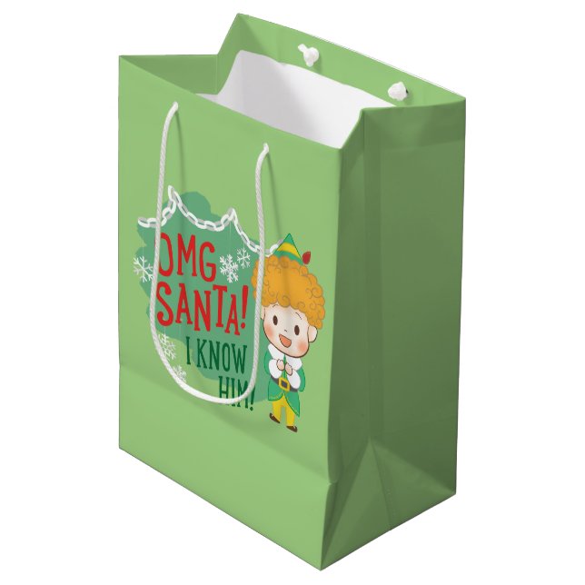 Bolsa De Regalo Mediana ¡Buddy el Elf Dios mío Santa! ¡Lo Conozco! (Angulo Anverso)