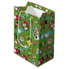 Bolsa De Regalo Mediana Buddy the Elf and Navidades Icons Pattern