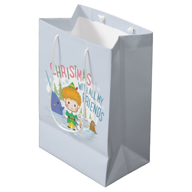 Bolsa De Regalo Mediana Buddy the Elf Navidades con todos mis amigos (Angulo Anverso)