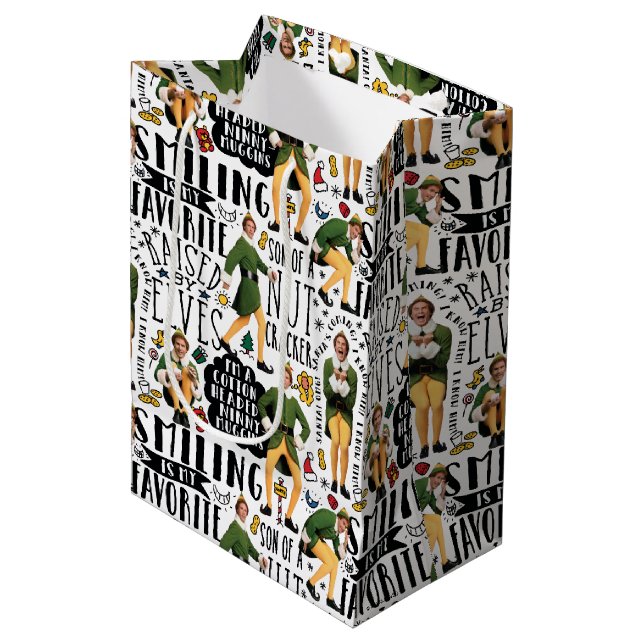 Bolsa De Regalo Mediana Buddy the Elf Quote Pattern (Angulo Anverso)