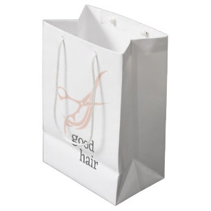Bolsa De Regalo Mediana Buen Cabello Logotipo Simple Estilista de Pelo Col