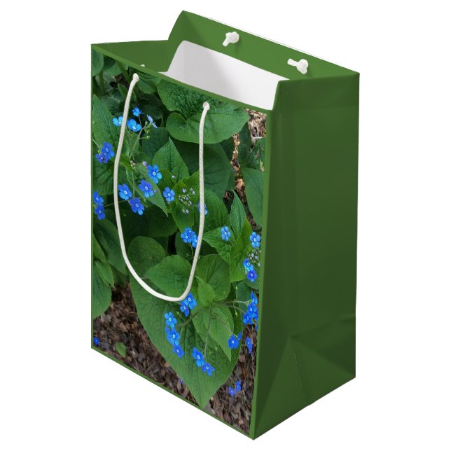 Bolsa De Regalo Mediana Bugloss siberiano - Azul y verde - (Angulo Anverso)