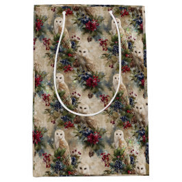 Bolsa De Regalo Mediana Búho Floral Encantador