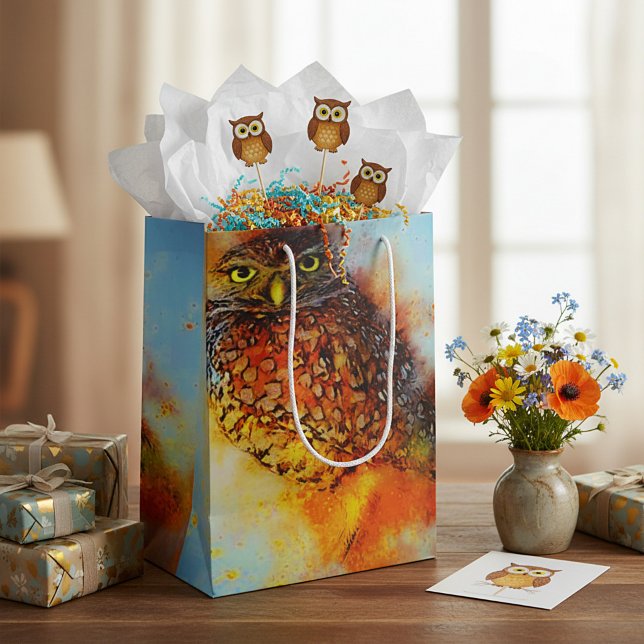 Bolsa De Regalo Mediana búho salpicado (Subido por el creador)