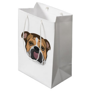 Bolsa De Regalo Mediana Bulldog del inglés del ilustracion