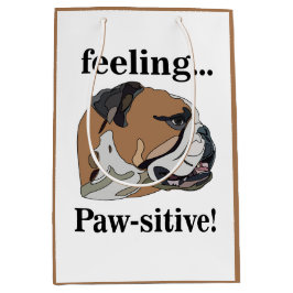 Bolsa De Regalo Mediana Bulldog inglés que se siente Mascota conciliador C