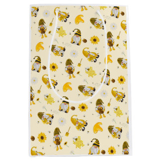 Bolsa De Regalo Mediana Bumble Bee Sunflower Yellow Gnome Tmatter